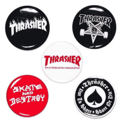 Promotion THRASHER buttons (pack de 5) logo