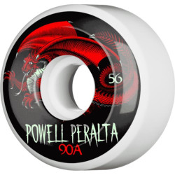 Roues skate POWELL PERALTA (jeu de 4) 56mm oval dragon 4 90a wht