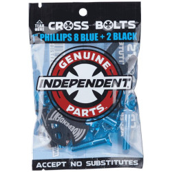 Visserie INDEPENDENT (jeu de 8) gp phillips 1 pouce blue blk