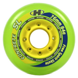 Roue de roller HYPER kit de 4 hyper concrete sl 84a 76mm transparent vert