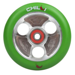 Roue de Trottinette CHILLI chilli 100mm moyeu alu gomme verte