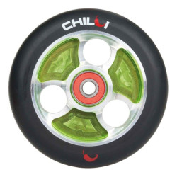 Roue de Trottinette CHILLI chilli 100mm moyeu vert gomme noir