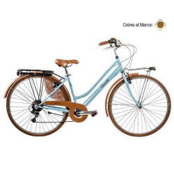 Vélo CASADEI retro 28 femme 6v h44 creme marron