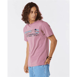 Teeshirt RIPCURL Down The Line Stripe S/S Tee Mauve M