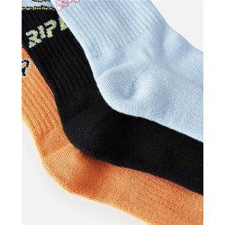 Chaussettes RIPCURL Diamond Crew Sock 3-Pk - Boy Blue/Orange