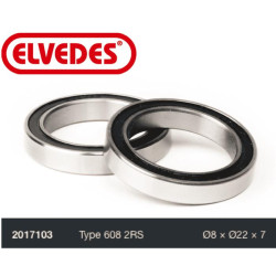 ELVEDES Roulement Type 608 2RS diamètre 8 x diamètre 22 x 7