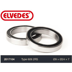 ELVEDES Roulement Type 609 2RS diamètre 9 x diamètre 24 x 7