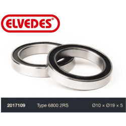 ELVEDES Roulement Type 6800 2RS diamètre 10 x diamètre 19 x 5