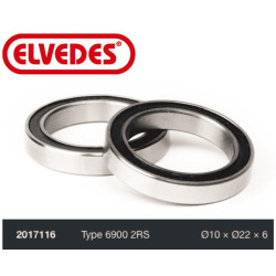 ELVEDES Roulement Type 6900 2RS diamètre 10 x diamètre 22 x 6