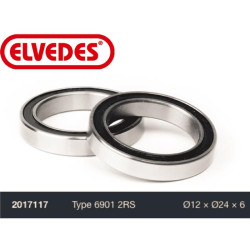 ELVEDES Roulement Type 6901 2RS diamètre 12 x diamètre 24 x 6
