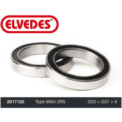 ELVEDES Roulement Type 6904 2RS diamètre 20 x diamètre 37 x 9