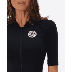 Lycra femme RIPCURL Classic Surf Short Sleeve Uv Black XL