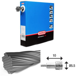 ELVEDES 100 Cable de freins 2 000mm 7x7 fils Stainless diamètre 1,5mm tete en V diamètre 5,5x10