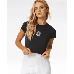 Teeshirt femme RIPCURL Icons Of Surf Baby Tee Washed Black XL