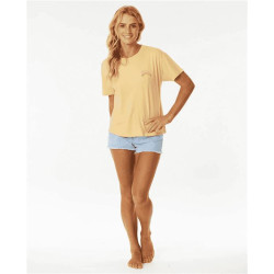 Teeshirt femme RIPCURL Riptide Relaxed Tee Washed Yellow S