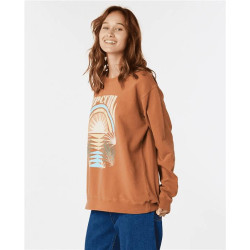 Sweat femme RIPCURL Glow Relaxed Crew Light Brown S