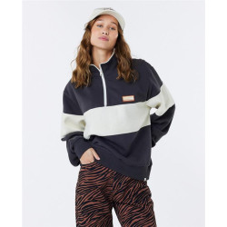 Sweat femme RIPCURL Fortaleza Half Zip Fleece Washed Black S
