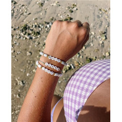 Bracelet Perles de Frangines - WAVE - Dorée Gris