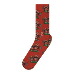 Chaussettes skate PSOCKADELIC Mushroom Friends Rouge