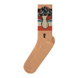 Chaussettes skate PSOCKADELIC Visual Shrooms Beige