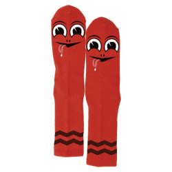 Chaussettes skate TOY MACHINE Happy Turtle Crew Rouge