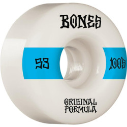 Roues skate BONES (x4) 100S V4 14 Wide Blanc 100A 53mm