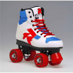 Roller quad ROCES disco palace blanc/bleu/rouge