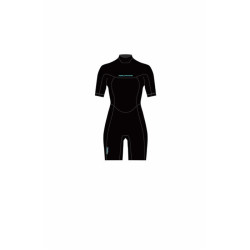 Combinaison shorty femme NEILPRYDE Spark S/S 2/2 Back Zip Black