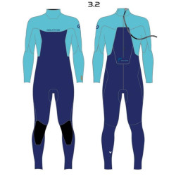 Combinaison intégrale junior NEILPRYDE Dolphin Youth 3/2 Back Zip Navy/Light Blue