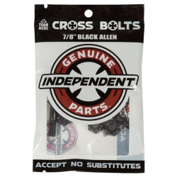 Visserie Skateboard INDEPENDENT  Visserie  Jeu De 8  Allen 0.875 Pouce Black