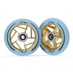 Paire de roues trottinette FUZION Apollo Baby Blue/Gold 110mm