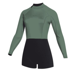 Combinaison shorty femme MYSTIC Lunar Longarm 2/2mm Backzip Dark Olive