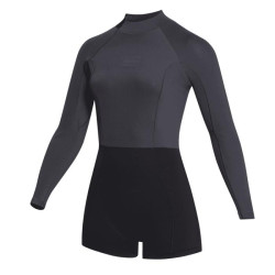 Combinaison shorty femme MYSTIC Lunar Longarm 2/2mm Backzip Black