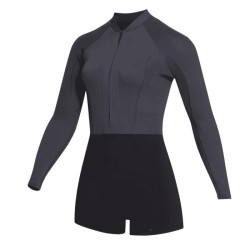 Combinaison shorty femme MYSTIC Lunar Longarm 2/2mm Frontzip Black