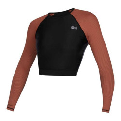 Lycra femme MYSTIC Diva LS Crop Tee Rusty Red