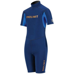 Combinaison shorty junior PROLIMIT Grommet V-Backzip 2/2 DL FL Blue/Orange