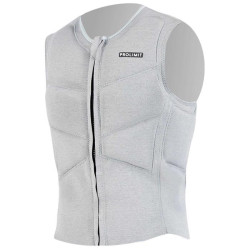 Gilet impact kitesurf/windsurf PROLIMIT Mercury Stretch Vest Half Padded Frontzip Misty Grey