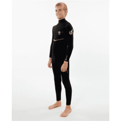 Combinaison intégrale junior RIPCURL Boys Flashbomb 4/3 C/Zip Searc Black