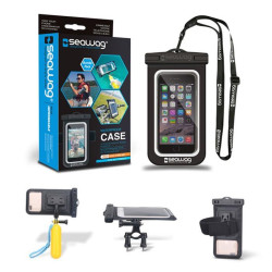 Pochette étanche SEAWAG Noir + Mini selfie stick flottant + Support vélo + Brassard