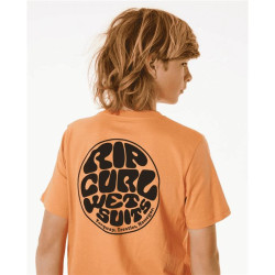 Teeshirt junior RIPCURL Wetsuit Icon Tee -Kids Peach Nectar