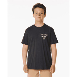 Teeshirt junior RIPCURL Fadeout Icon Tee - Boy Black/Purple