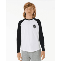 Teeshirt junior RIPCURL Wettie Icon Ls Tee -Boy White