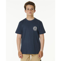 Teeshirt junior RIPCURL Stapler Tee -Boy Dark Navy