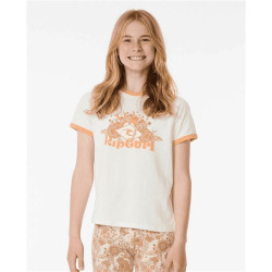Teeshirt junior RIPCURL Sun Catcher Ringer Tee - Girl Bone