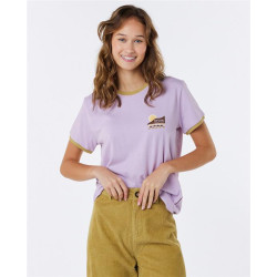 Teeshirt femme RIPCURL Color Block Ringer Tee Lilac