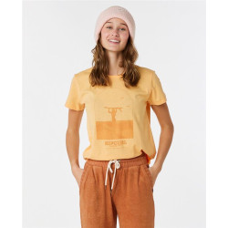 Teeshirt femme RIPCURL Re-Entry Crew Neck Tee Pastel Orange