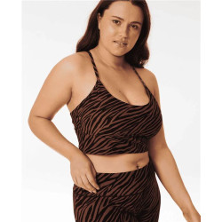 Teeshirt femme RIPCURL Mirage Sun Tribe Rib Crop Brown