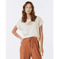 Teeshirt femme RIPCURL Ss Crew Neck Tying Tee Off White