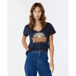 Teeshirt femme RIPCURL V Standard Tee Navy