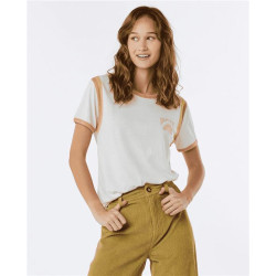 Teeshirt femme RIPCURL Ringer Surf Revival Tee Off White